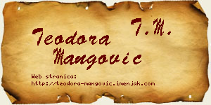 Teodora Mangović vizit kartica